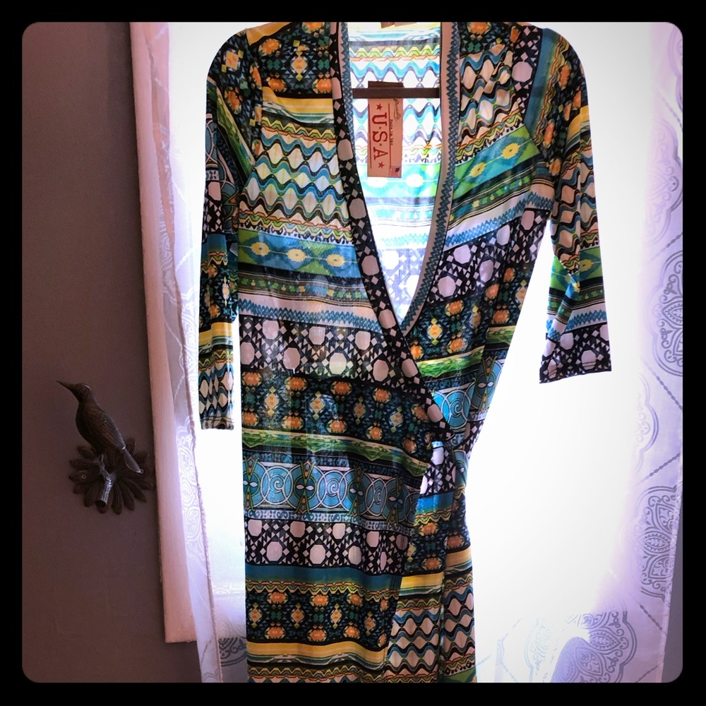 Maxi, long sleeved, wrap dress.